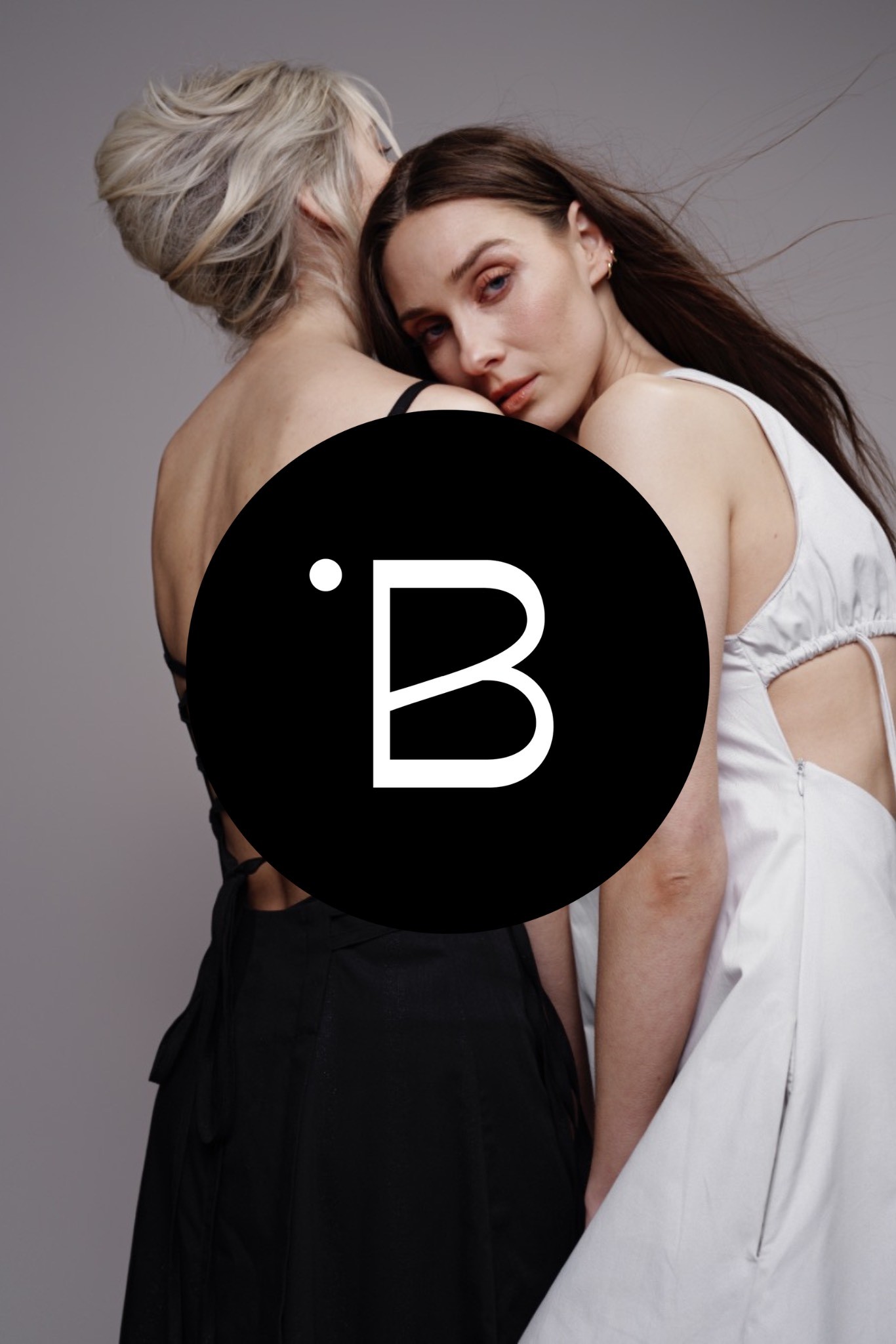 two models embracing